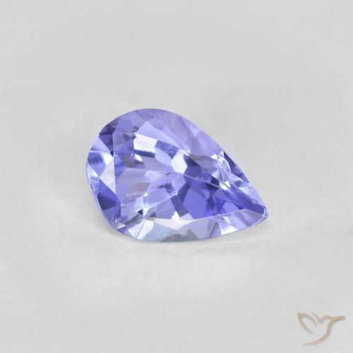 Tanzanite Intenso Viola Blu naturale da 0.40 ct, Forma a pera, VVS-VS
