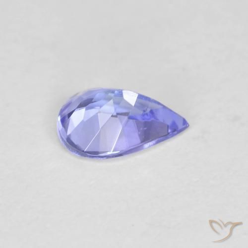 Tanzanite Intenso Viola Blu naturale da 0.40 ct, Forma a pera, VVS-VS