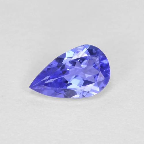 Tanzanite Viola Blu naturale da 0.39 ct, Forma a pera, VVS-VS