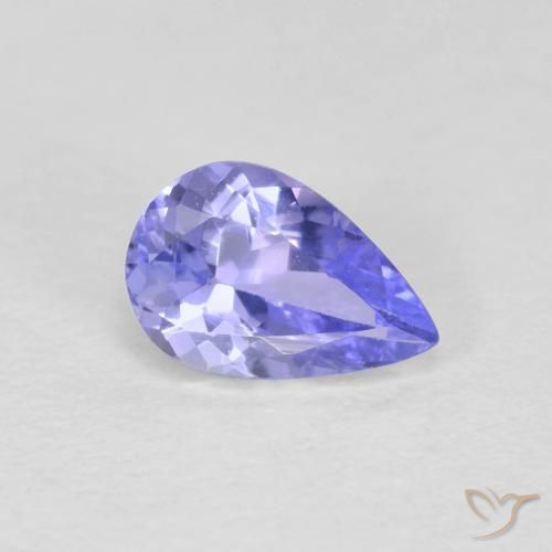 Tanzanite Viola Blu naturale da 0.47 ct, Forma a pera, VVS-VS