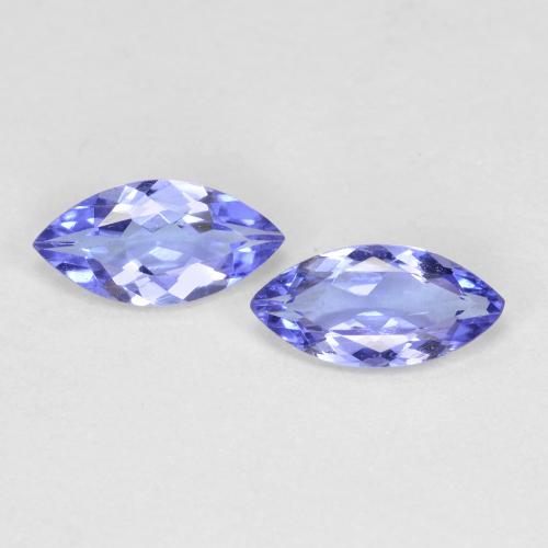 Gemme di Tanzanite Intenso Viola Blu naturale da 0.66 ct, Taglio marquise, VVS-VS