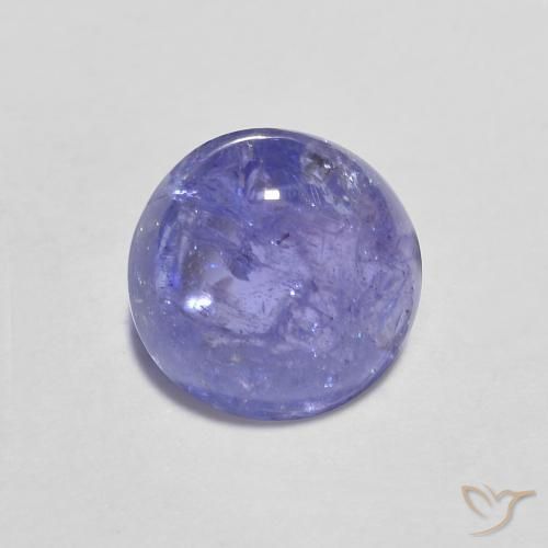 Tanzanite Intenso Viola Blu naturale da 1.38 ct, Taglio rotondo, Trasparente