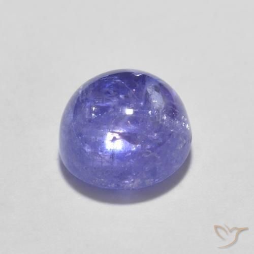 Tanzanite Intenso Viola Blu naturale da 1.38 ct, Taglio rotondo, Trasparente
