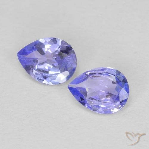 Gemme di Tanzanite Blu scuro naturale da 0.53 ct, Forma a pera, VVS-VS