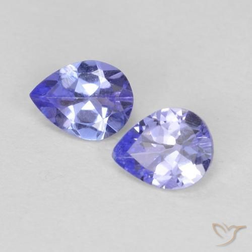 Gemme di Tanzanite Blu elettrico naturale da 0.58 ct, Forma a pera, VVS-VS