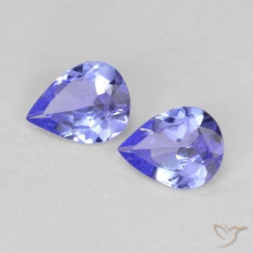 0.55ctw Naturale Blu intenso Tanzanite, Forma a pera, VS