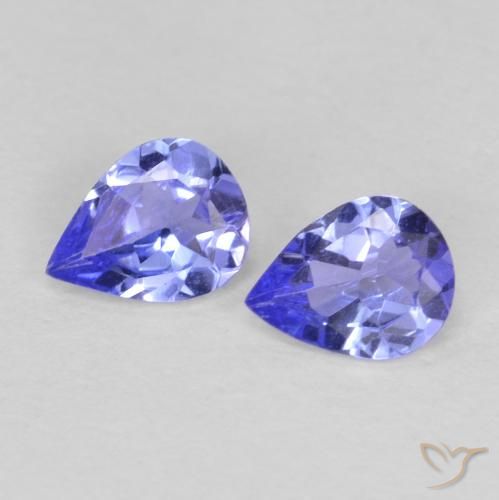 Gemme di Tanzanite Blu intenso naturale da 0.55 ct, Forma a pera, VS