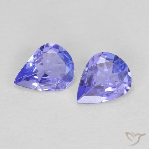 Gemme di Tanzanite Viola Blu naturale da 0.48 ct, Forma a pera, VS
