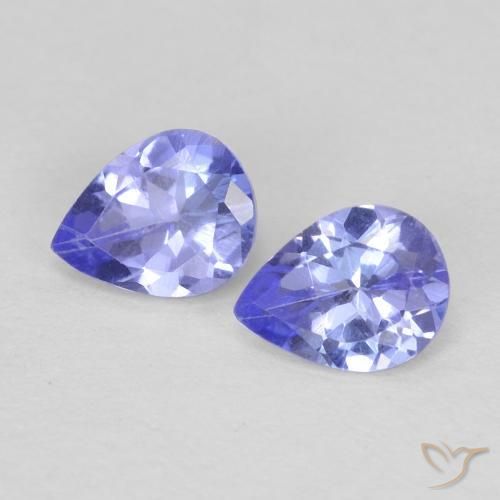 Gemme di Tanzanite Viola Blu naturale da 0.65 ct, Forma a pera, VS
