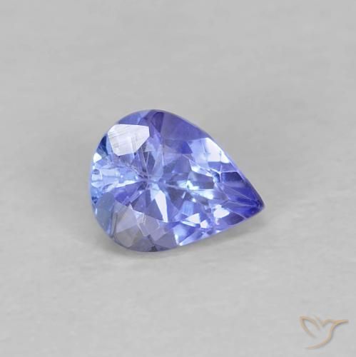 Tanzanite Blu intenso naturale da 0.41 ct, Forma a pera, VS