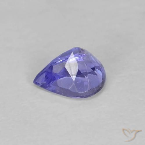 Tanzanite Blu intenso naturale da 0.41 ct, Forma a pera, VS
