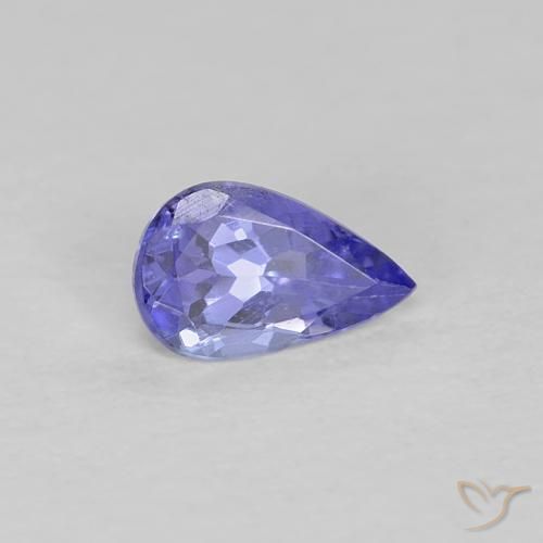 Tanzanite Intenso Viola Blu naturale da 0.37 ct, Forma a pera, VS