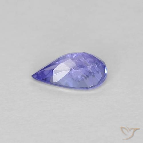 Tanzanite Intenso Viola Blu naturale da 0.37 ct, Forma a pera, VS
