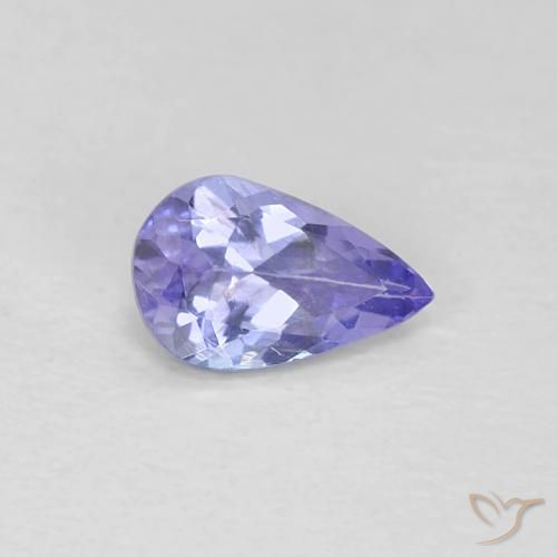 Tanzanite Intenso Viola Blu naturale da 0.38 ct, Forma a pera, VVS-VS