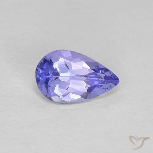 Tanzanite Blu elettrico naturale da 0.37 ct, Forma a pera, VVS