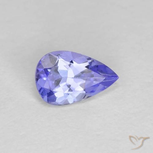 Tanzanite naturale blu da 0,38 ct, taglio a pera, VVS