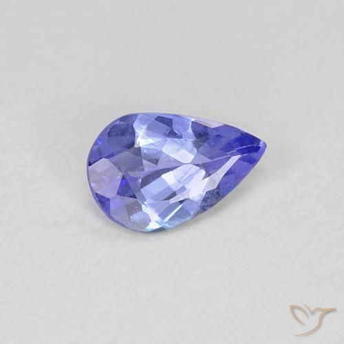 Tanzanite Intenso Viola Blu naturale da 0.35 ct, Forma a pera, VS