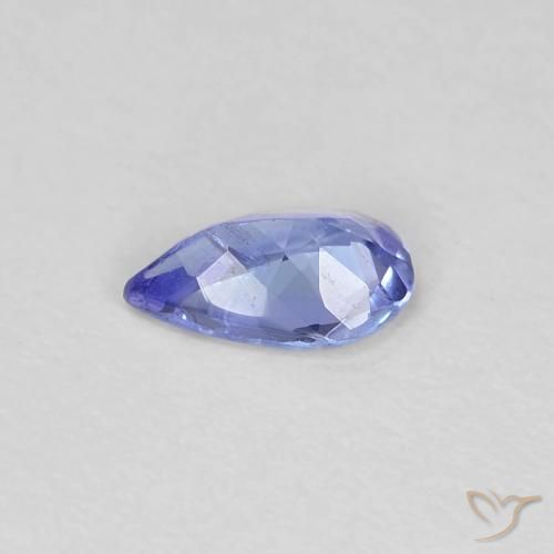 Tanzanite Intenso Viola Blu naturale da 0.35 ct, Forma a pera, VS