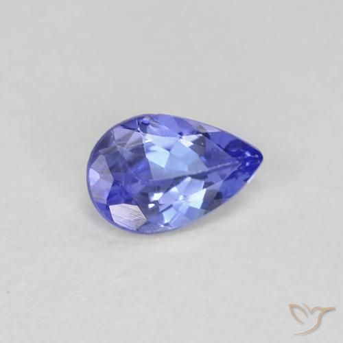 Tanzanite Intenso Viola Blu naturale da 0.34 ct, Forma a pera, VS