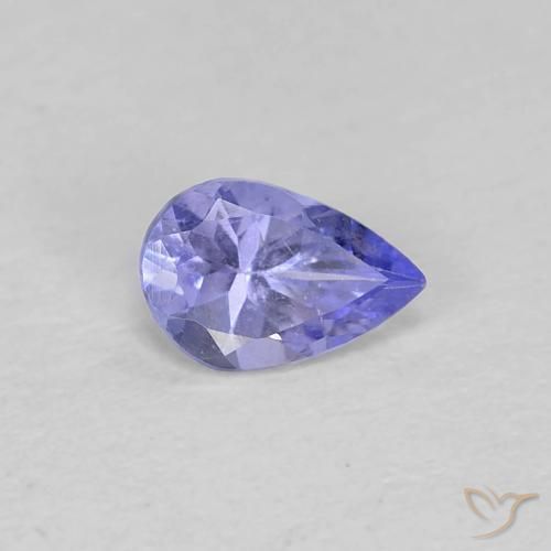 Tanzanite Intenso Viola Blu naturale da 0.36 ct, Forma a pera, VVS-VS