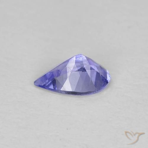 Tanzanite Intenso Viola Blu naturale da 0.36 ct, Forma a pera, VVS-VS