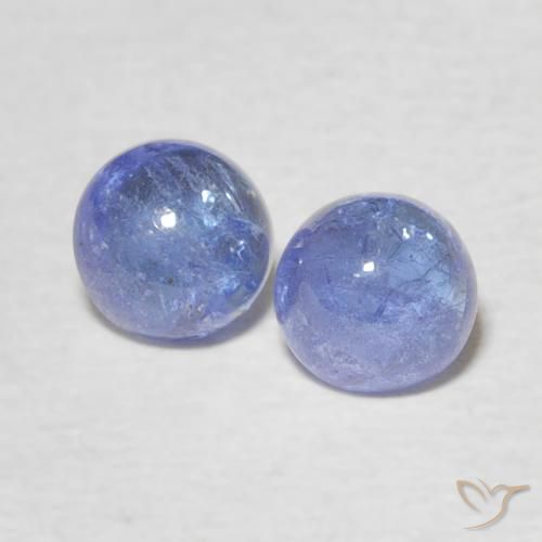1.35ctw Naturale Viola blu chiaro Tanzanite, Rotondo, Trasparente