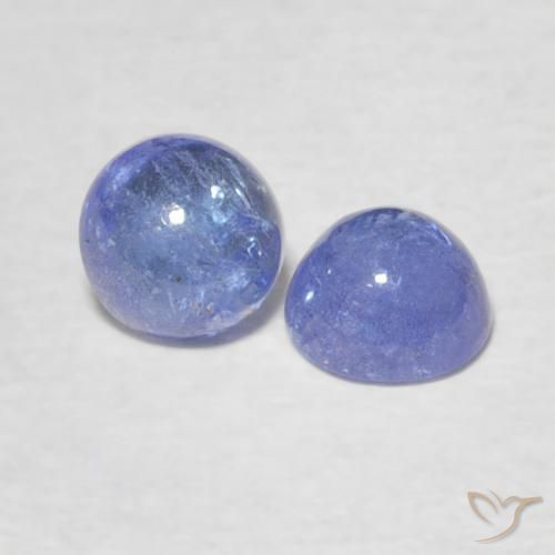 Gemme di Tanzanite Viola blu chiaro naturale da 1.35 ct, Rotondo, Trasparente
