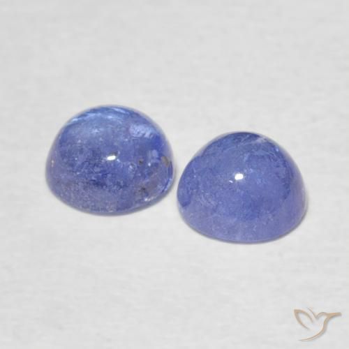 Gemme di Tanzanite Viola blu chiaro naturale da 1.35 ct, Rotondo, Trasparente