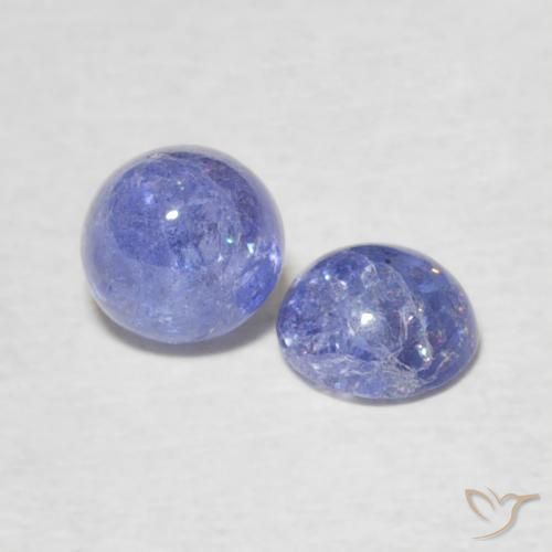 Gemme di Tanzanite Intenso Viola Blu naturale da 1.24 ct, Rotondo, Trasparente