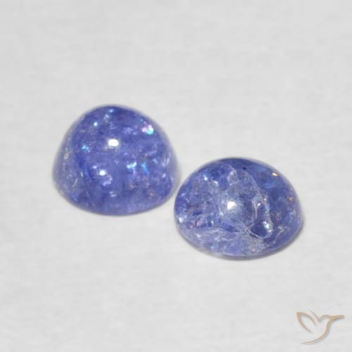 Gemme di Tanzanite Intenso Viola Blu naturale da 1.24 ct, Rotondo, Trasparente