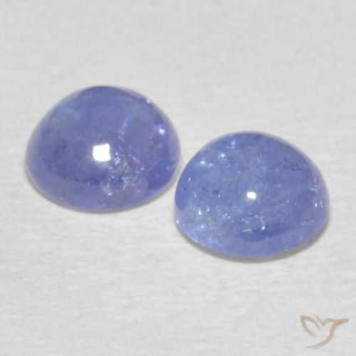 Gemme di Tanzanite Intenso Viola Blu naturale da 1.39 ct, Rotondo, Trasparente