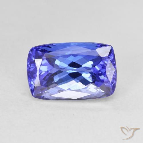 4.74ct Naturale Blue violetto scuro Tanzanite, Cuscino, VVS
