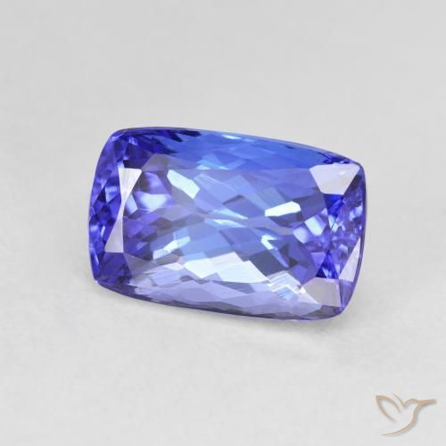 Tanzanite Blue violetto scuro naturale da 4.74 ct, Cuscino, VVS