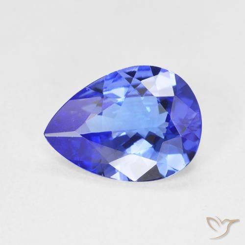 2.30ct Naturale Blu vivido Tanzanite, Forma a pera, VVS