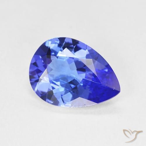 Tanzanite Blu vivido naturale da 2.30 ct, Forma a pera, VVS