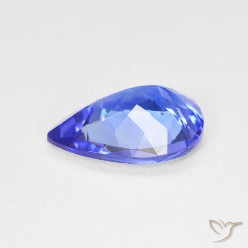 Tanzanite Blu vivido naturale da 2.30 ct, Forma a pera, VVS