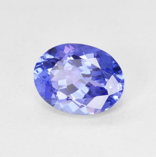 Tanzanite blu viola intenso naturale da 2,00 ct, taglio ovale, VVS
