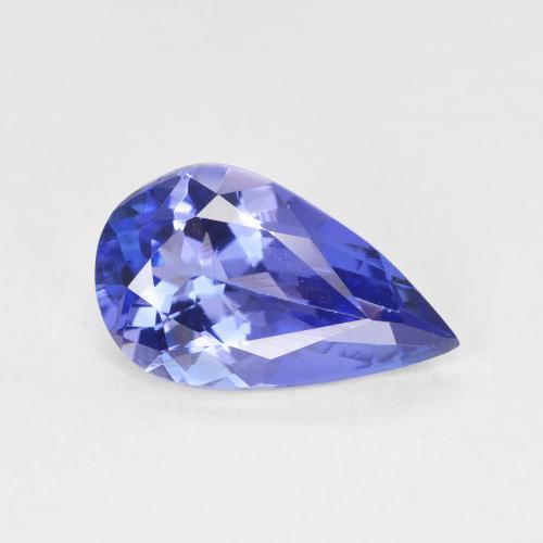 Tanzanite Blue violetto scuro naturale da 2.14 ct, Forma a pera, VVS