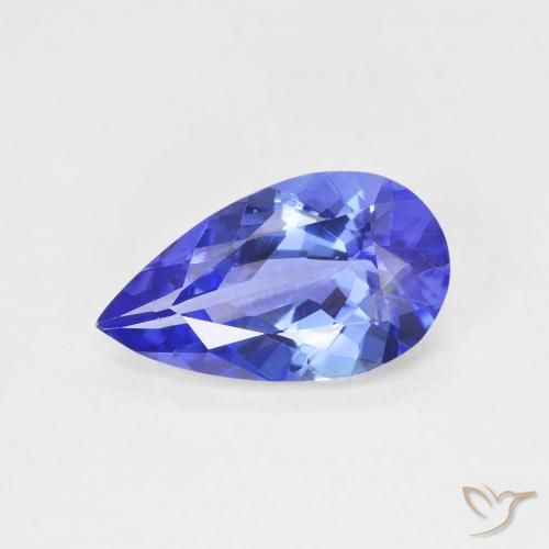 2.11ct Naturale Blue violetto scuro Tanzanite, Forma a pera, VVS