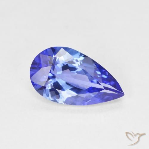 Tanzanite Blue violetto scuro naturale da 2.11 ct, Forma a pera, VVS