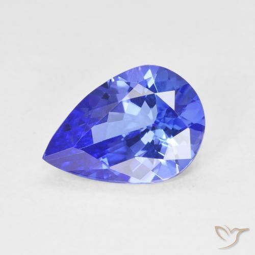 Tanzanite Blue violetto scuro naturale da 2.25 ct, Forma a pera, VVS