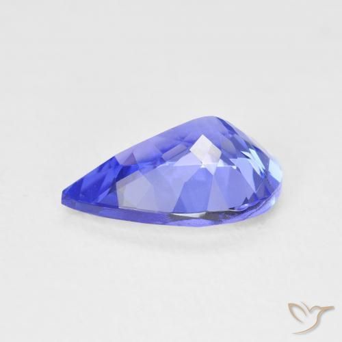 Tanzanite Blue violetto scuro naturale da 2.25 ct, Forma a pera, VVS