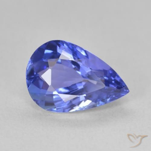 Tanzanite Viola Blu naturale da 2.15 ct, Forma a pera, VVS