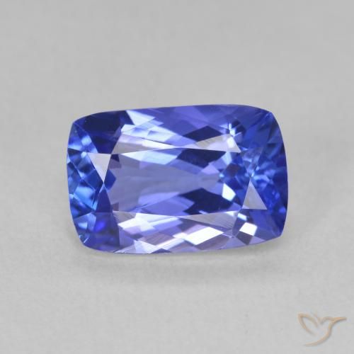 2.19ct Naturale Blue violetto scuro Tanzanite, Cuscino, VVS