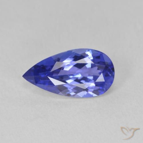 1.77ct Naturale Blue violetto scuro Tanzanite, Forma a pera, VVS