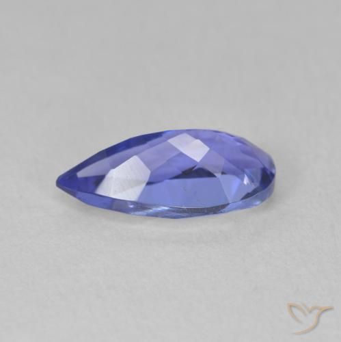 Tanzanite Blue violetto scuro naturale da 1.77 ct, Forma a pera, VVS
