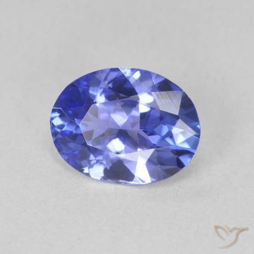 Tanzanite Intenso Viola Blu naturale da 1.54 ct, Ovale, VVS