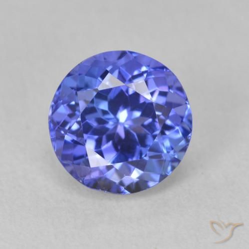 Tanzanite Blue violetto scuro naturale da 1.73 ct, Rotondo, VVS