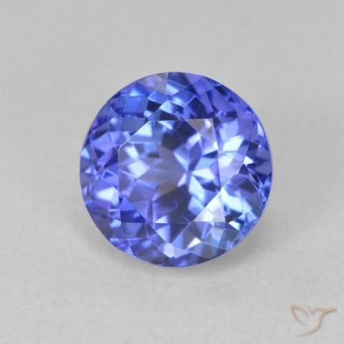 Tanzanite Blue violetto scuro naturale da 1.73 ct, Rotondo, VVS