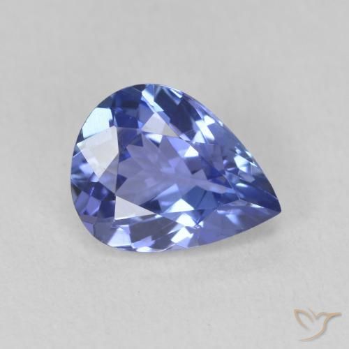 Tanzanite Viola Blu naturale da 1.72 ct, Forma a pera, VVS